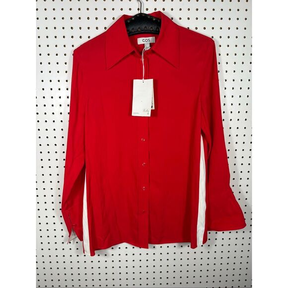 COS side striped button down blouse size 4 - Picture 1 of 12